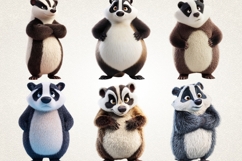 Funky Badger | 40 PNG Cute Badger Clipart Transparent Bundle Product Image 5