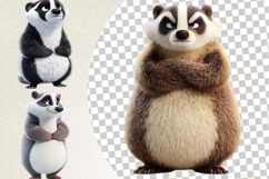 Funky Badger | 40 PNG Cute Badger Clipart Transparent Bundle Product Image 8