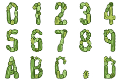 Funky Cactus Alphabet Lettering Font Prickly ABC SVG PNG Product Image 2