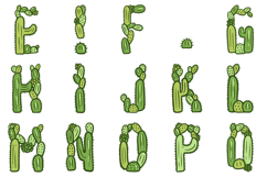 Funky Cactus Alphabet Lettering Font Prickly ABC SVG PNG Product Image 3