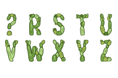 Funky Cactus Alphabet Lettering Font Prickly ABC SVG PNG Product Image 4