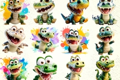 Funky Crocodile Clipart Bundle 40 PNG Transparent Background Product Image 5