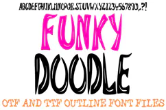 Funky Doodle Handwriting ABC Font Hand Drawn Letters Alphabet OTF TTF