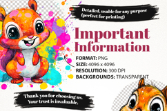 Woodland Animal PNG Squirrel Clipart Bundle 40 PNGS Product Image 6