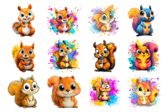 Woodland Animal PNG Squirrel Clipart Bundle 40 PNGS Product Image 2