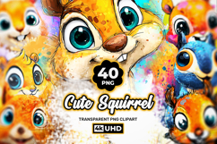 Woodland Animal PNG Squirrel Clipart Bundle 40 PNGS Product Image 1