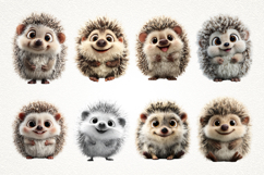 Cute Hedgehog PNG Bundle Woodland Animal Clipart Product Image 3