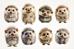 Cute Hedgehog PNG Bundle Woodland Animal Clipart Product Image 4