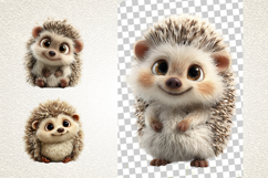 Cute Hedgehog PNG Bundle Woodland Animal Clipart Product Image 5