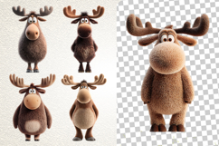 Funky Moose Clipart Bundle 38 PNG Animals | Cartoon Moose Product Image 6