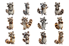 Funky Raccoon Clipart Bundle 40 PNG Product Image 2