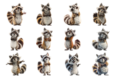 Funky Raccoon Clipart Bundle 40 PNG Product Image 3