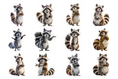 Funky Raccoon Clipart Bundle 40 PNG Product Image 4