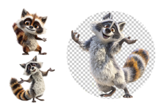 Funky Raccoon Clipart Bundle 40 PNG Product Image 5