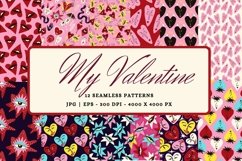 Funky Valentine seamless patterns bundle Product Image 1