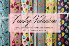 Funky Valentine seamless patterns bundle Product Image 1