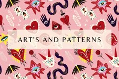 Funky Valentine hearts seamless patterns bundle Product Image 2