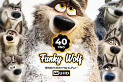Cute Wolf PNG Clipart Bundle 40 PNG Product Image 1