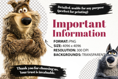 Cute Wolf PNG Clipart Bundle 40 PNG Product Image 5