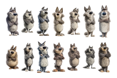 Cute Wolf PNG Clipart Bundle 40 PNG Product Image 2