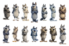 Cute Wolf PNG Clipart Bundle 40 PNG Product Image 3