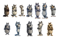 Cute Wolf PNG Clipart Bundle 40 PNG Product Image 4