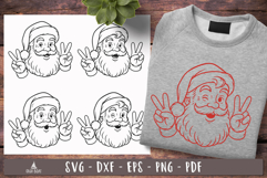 Funnny Santa Face SVG Peace Sign Christmas designs