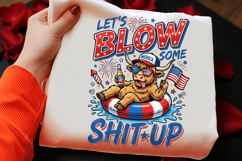 Funny 4th of July Highland Cow PNG Product Image 2