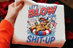 Funny 4th of July Highland Cow PNG Product Image 2