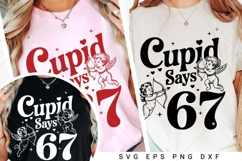 Funny 67 Cupid Says Six Seven PNG,67 valentine png,Preppy Product Image 2