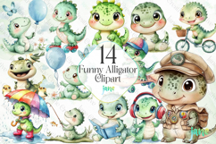 Funny Alligator Clipart Product Image 1