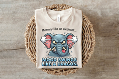 Funny Angry Elephant Sublimation PNG Product Image 3