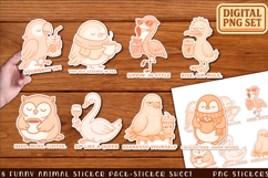 Funny animal stickers bundle, Halloween stickers, Sarcasm Product Image 7