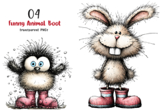 Funny Animal Boot Clipart Product Image 1