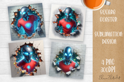 3D Baby Alien Coaster Sublimation |cute animal Product Image 1