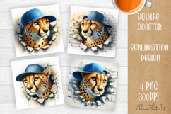Funny animal, Broken Brick Wall coaster Print Coaster Design Product Image 1