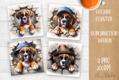 Funny animal, Broken Brick Wall coaster Print Coaster Design Product Image 1