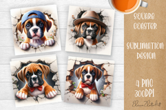 Funny animal, Broken Brick Wall coaster Print Coaster Design Product Image 1