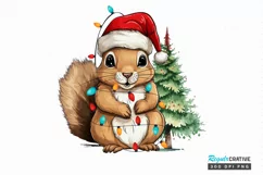 Funny animal christmas clipart Sublimation PNG Product Image 1