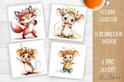 Funny animal Coaster Sublimation |cute animal Product Image 1