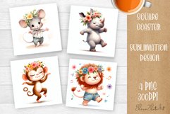 Funny animal Coaster Sublimation |cute animal Product Image 1