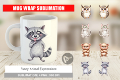 Mug Wrap Funny Animal Faces Product Image 1