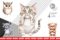 Funny Animal Faces Clipart Product Image 1