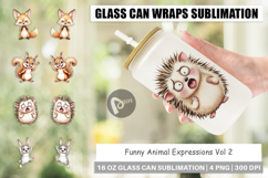 Glass Can Funny Animal Faces Product Image 1