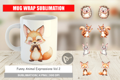 Mug Wrap Funny Animal Faces Product Image 1