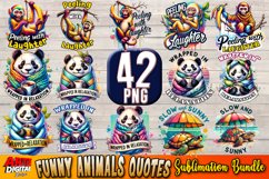 Funny Animals Quotes Sublimation Clipart 3 Product Image 1