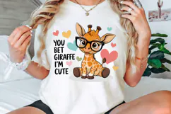 You Bet Giraffe I’m Cute PNG, Giraffe Sublimation Design Product Image 3