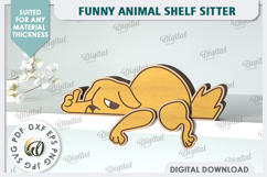 Dog Funny Decor Laser Cut. Cute Animal. Shelf Sitter SVG Product Image 1