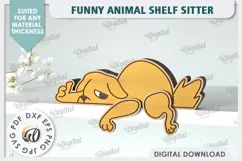 Dog Funny Decor Laser Cut. Cute Animal. Shelf Sitter SVG Product Image 1