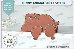 Bear Funny Decor Laser Cut. Cute Animal. Shelf Sitter SVG Product Image 1